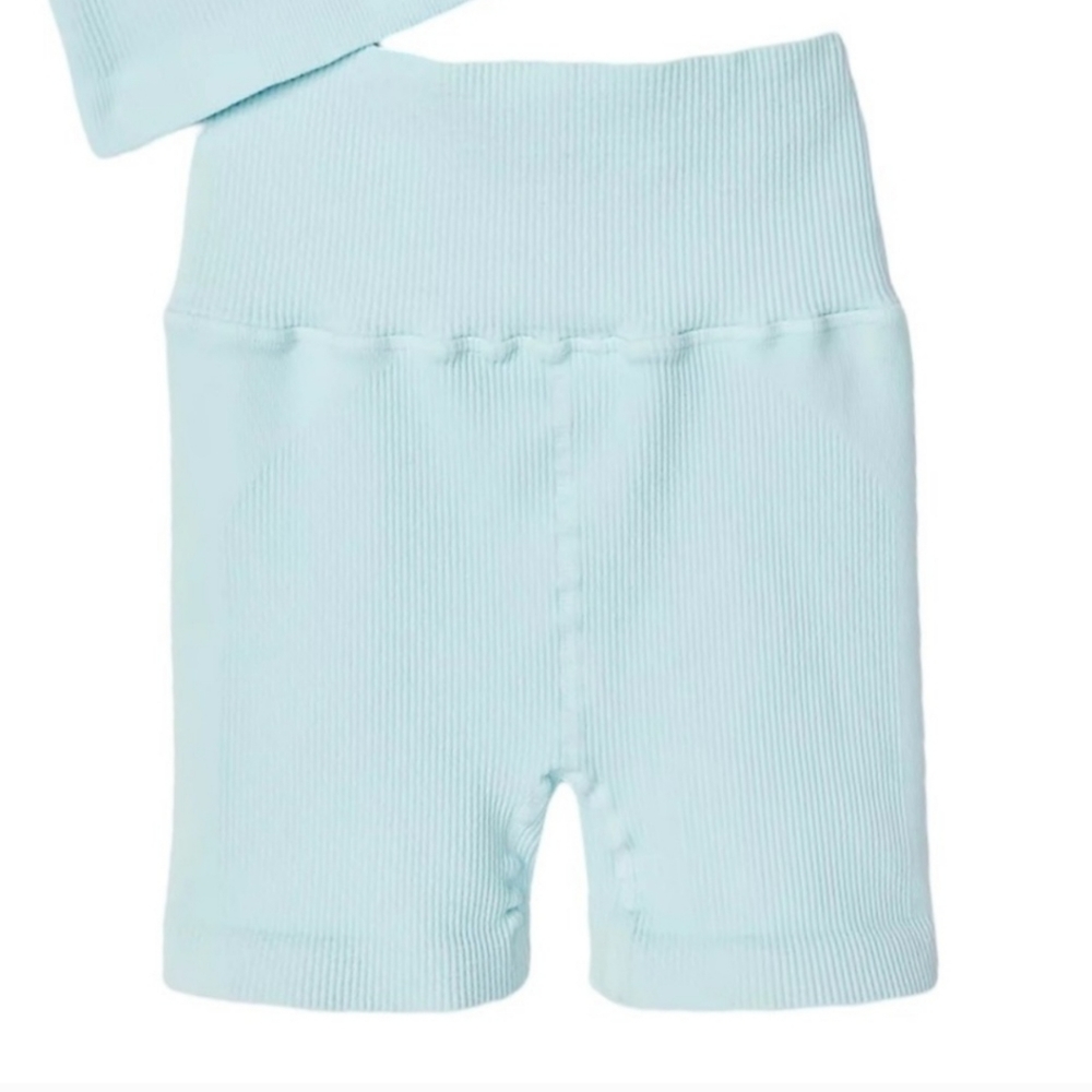 Nwot! Free People movement happiness runs bike short in light sky